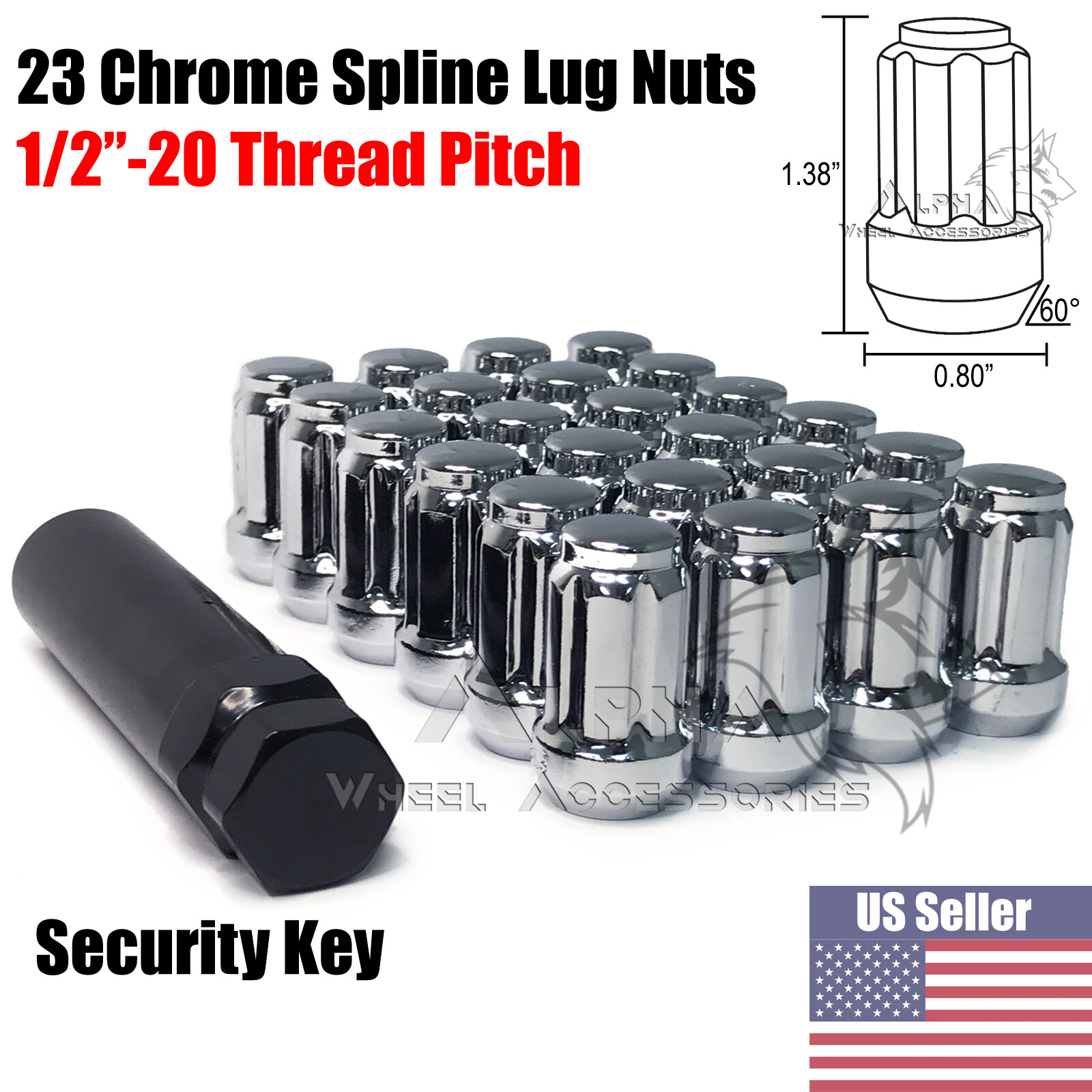  特価ブログのポータルサイト Spline Chrome 23 Lug TJ YJ JK Wrangler Jeep For 1/2-20 Nuts タオル