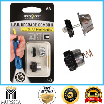 NEW Flashlight Upgrade Kit LED Replaces Bulb, Fits Aa Mini Maglite Twist, Button
