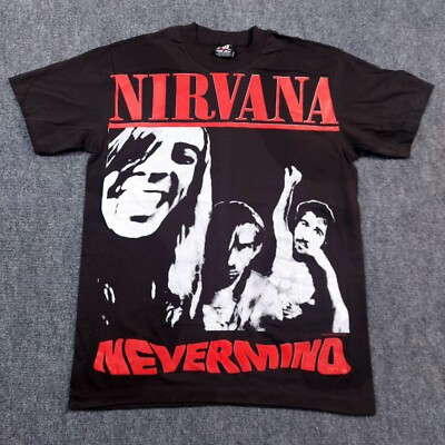Nirvana Nevermind T-Shirt Mens Large Single Stitch Modern Boot Double Sided