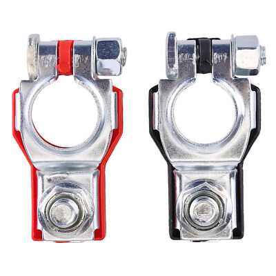 2 CAR BATTERY TERMINAL CONNECTOR TOP POST POSITIVE NEGATIVE HEAVY DUTY UNIVERSAL