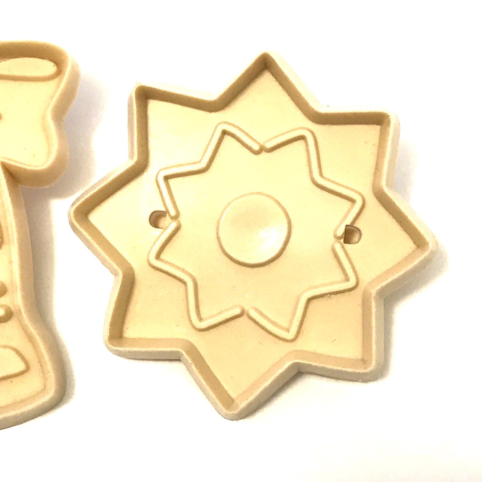 Vintage Christmas Cookie Cutters Star Bell Plastic Made in USA Set of 2