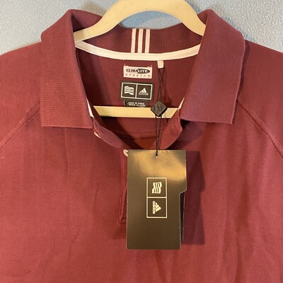 Adidas Golf Climate Stretch Polo Shirt Adult 2XL Burgundy Short Sleeve Mens 2TG