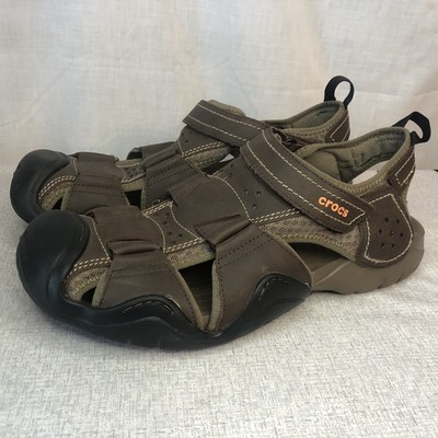 Crocs Swiftwater Leather Fisherman Mens 