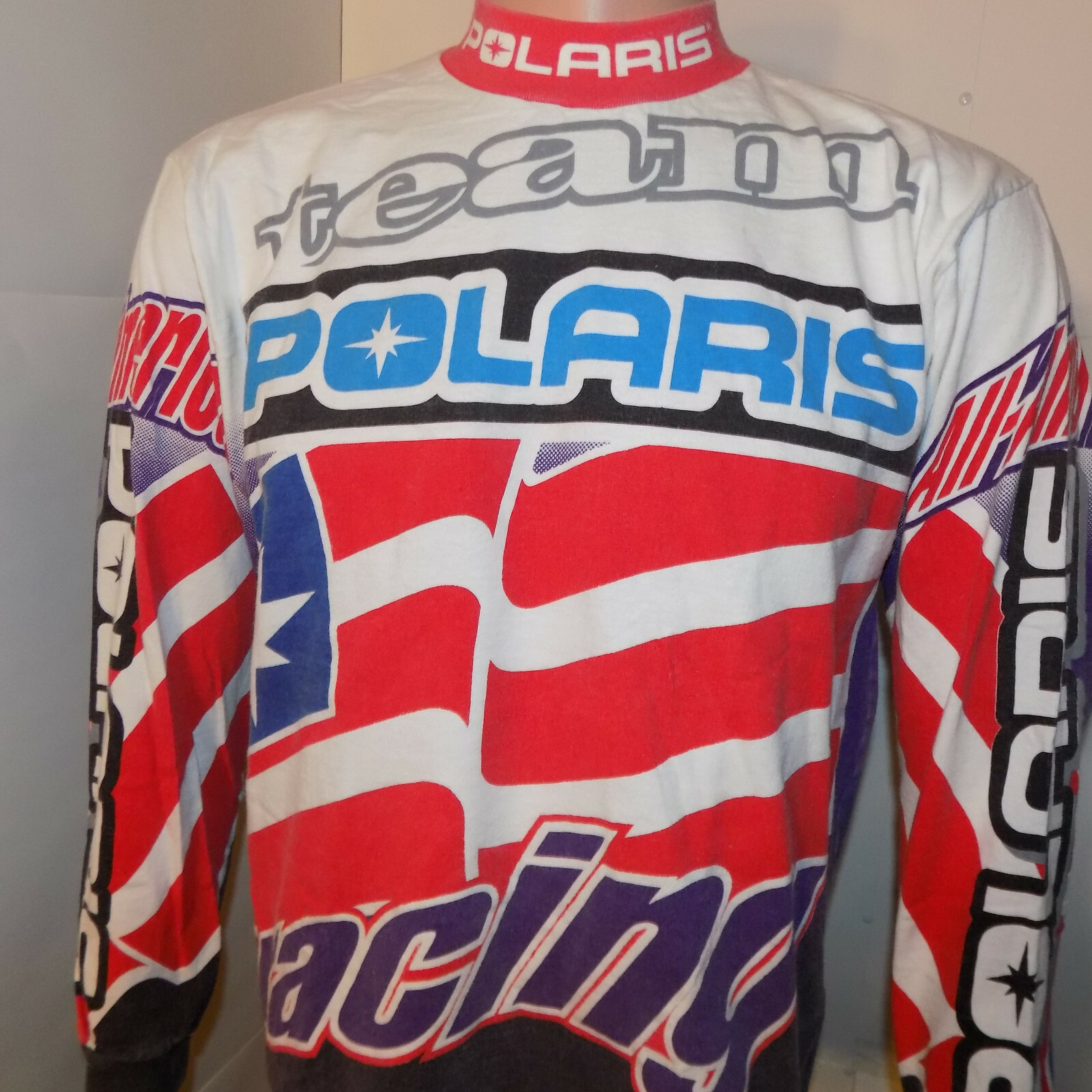 Polaris Racing Jersey (Medium) Vintage 1990's All-American Snowmobile ATV Ranger