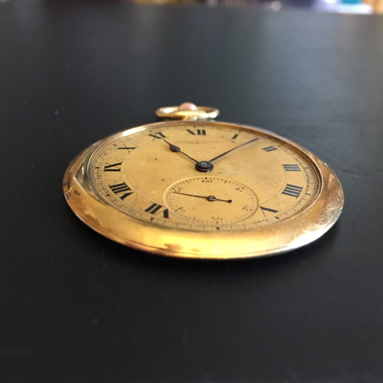 Very Rare & Thin Golay Fils & Stahl Geneve 18 k Swiss Pocket Watch