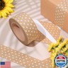 FYSUIMU 55 Yard Kraft Paper Packing Tape White Polka Dot Brown Gift Wrapping Tape Waterproof Shipping Tape for Small Business DIY Crafts Box Carton Decor