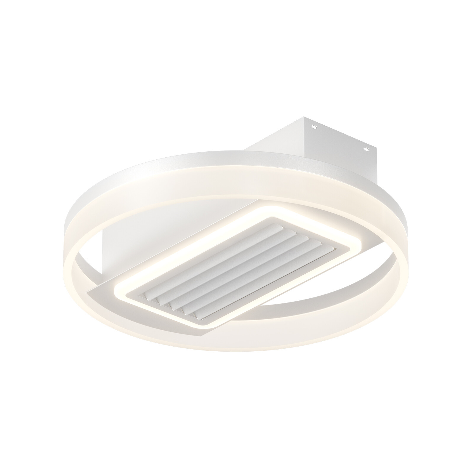 20'' Modern Bladeless White Fan Lights LED Ceiling Light kit With Remote Control