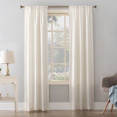 Mainstays Textured Solid Rod Pocket Curtain Panel, 38''W x 84''L, Cream