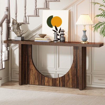 71'' Wood Farmhouse Console Table Long Narrow Entryway Hallway Foyer Table