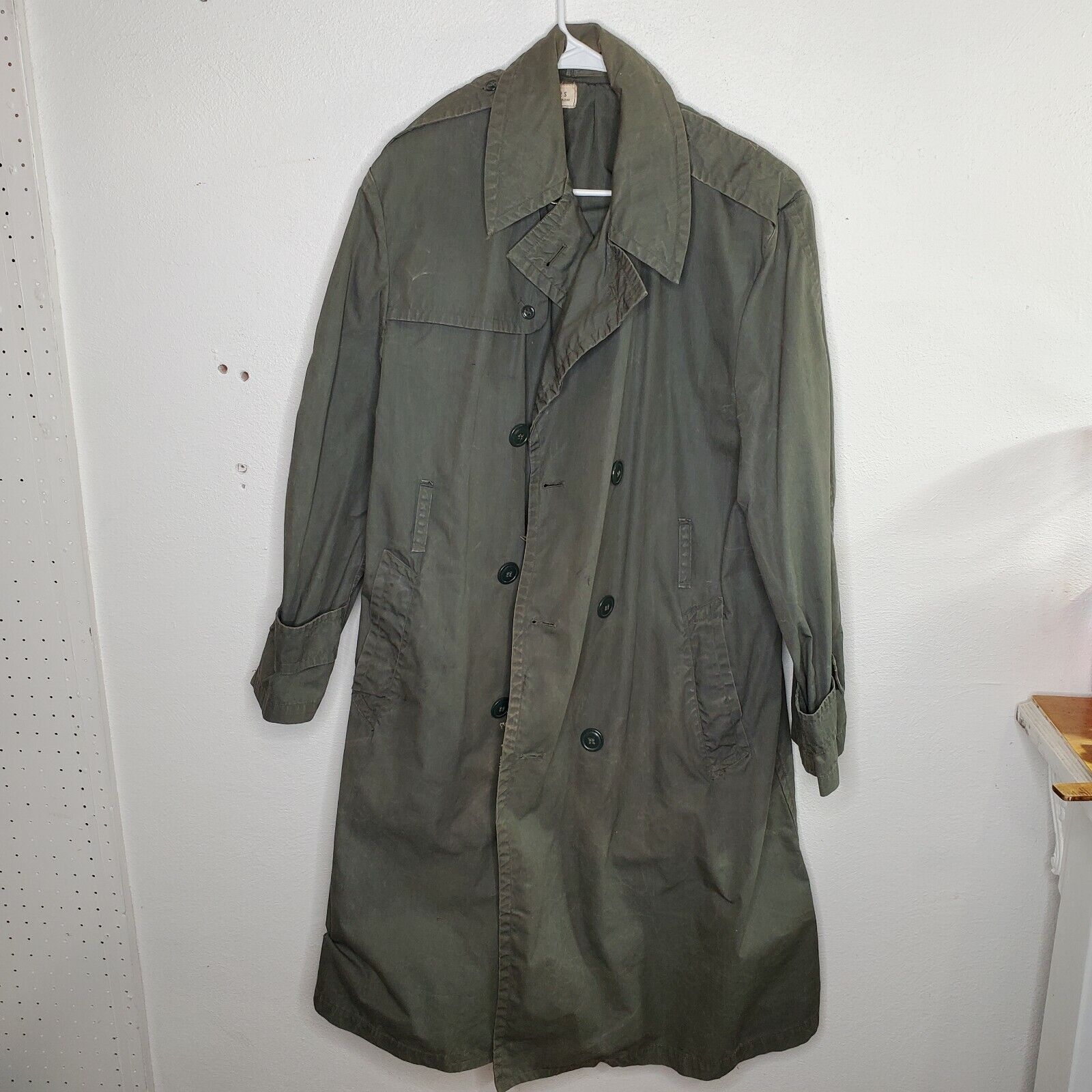US Army Green Vietnam Era Rain Coat Military Jacket Sz 42S US Army Green Vietnam Era Rain Coat Military Jacket Sz 42S