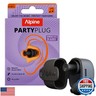 Alpine PartyPlug Concert Ear Plugs with 19dB Noise Reduction - Reusable Hearing Protection for Music Festivals, Raves and Live Events, Clear Sound Quality, Incl. 3 Tip Sizes (S/M/L), Black