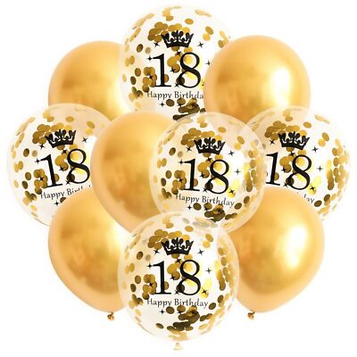 Luftballons Geburtstag Gold Konfetti Happy-Birthday Chrom Metallic Deko Zahlen
