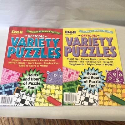 NEW Lot of 2 Dell Official Variety Puzzles from 2021 (Each has 13 Sudoku games)