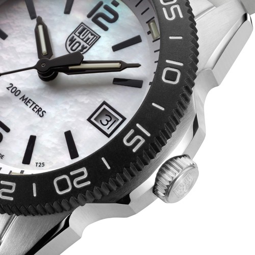 LUMINOX LUMINOX MEN'S WATCH PACIFIC DIVER RIPPLE QUARTZ WHITE RUBBER STRAP 3128.M.SET