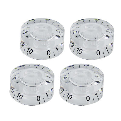 4PCS Clear Guitar Knobs Volume Tone Control Speed Knobs Buttons for LP Guitar
