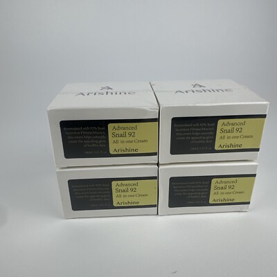 4 Pack Snail Mucin Serum Moisturizer Face Cream, Advanced Snail 92, All In One