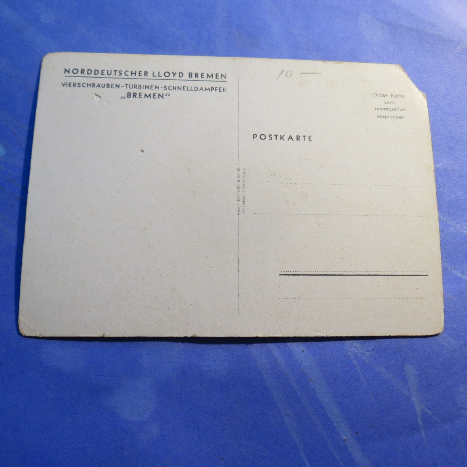 Bremen Norddeutcher LLoyd Bremen CT SZ  Postcard PC5225