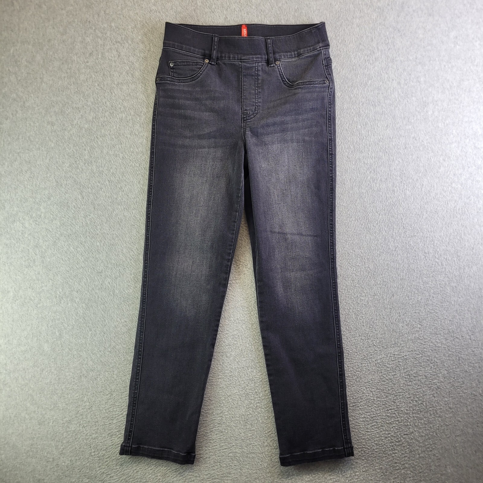 Spanx Jeans Womens SP Black Straight Leg Mid Rise Pull On