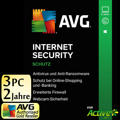 AVG Internet Security 2025 3 PC 2 Jahre | inc. Antivirus | UE DE-Lizenz 2026