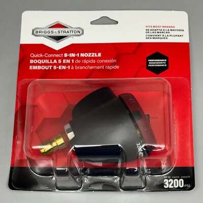 BRIGGS & STRATTON Quick Connect 5in-1 Nozzle 3200Psi 6197 3 Lx2 W Black & Red (N