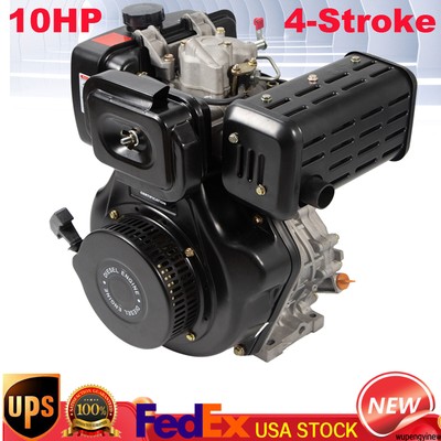 Heavy Duty 10HP 4 Stroke Diesel Engine Single Cylinder 25mm Air-Cooled 418CC