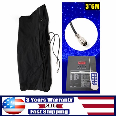 LED Star Cloth Drape Lighting 6m x 3m Backdrop  White & Blue LED Starcloth Stage