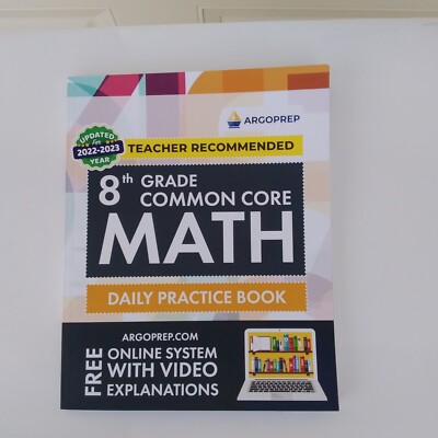 ArgoPrep 8th Grade Common Core Math Daily Practice Book, clean, unused