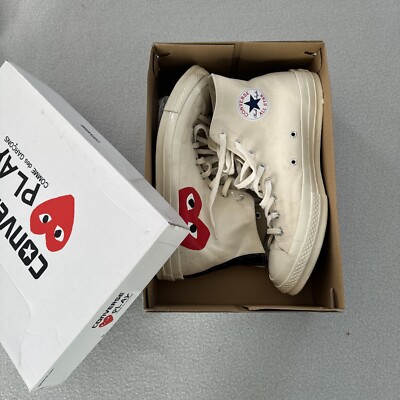 converse x comme des garcons cdg play chuck taylor 70 hi black 150204c size 10 203613638422
