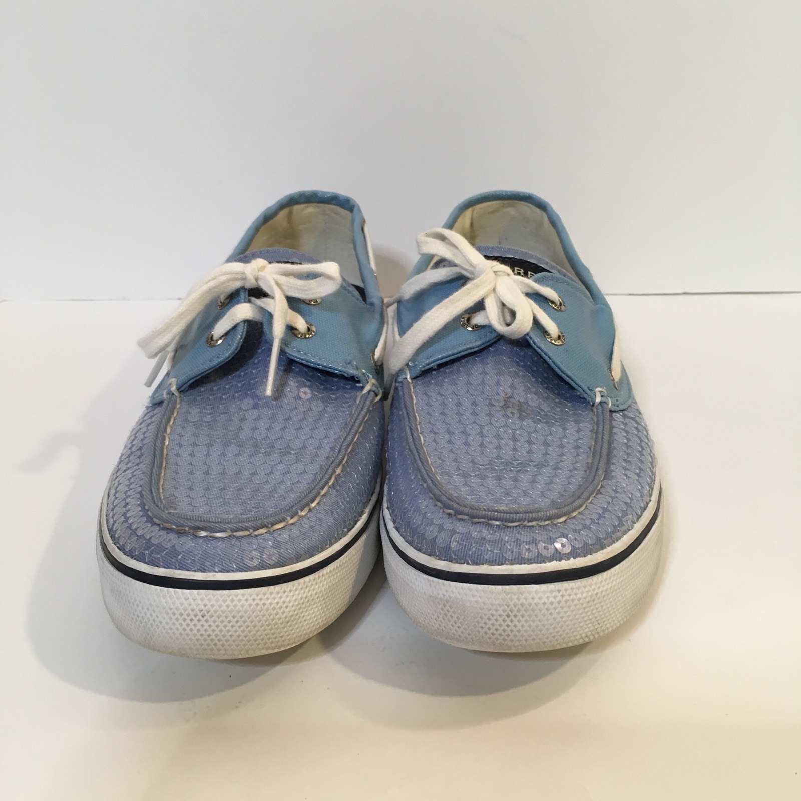 Sperry Top-Sider Women's Blue Sequin Biscayne Boat Shoes Sz 12 M #9383282