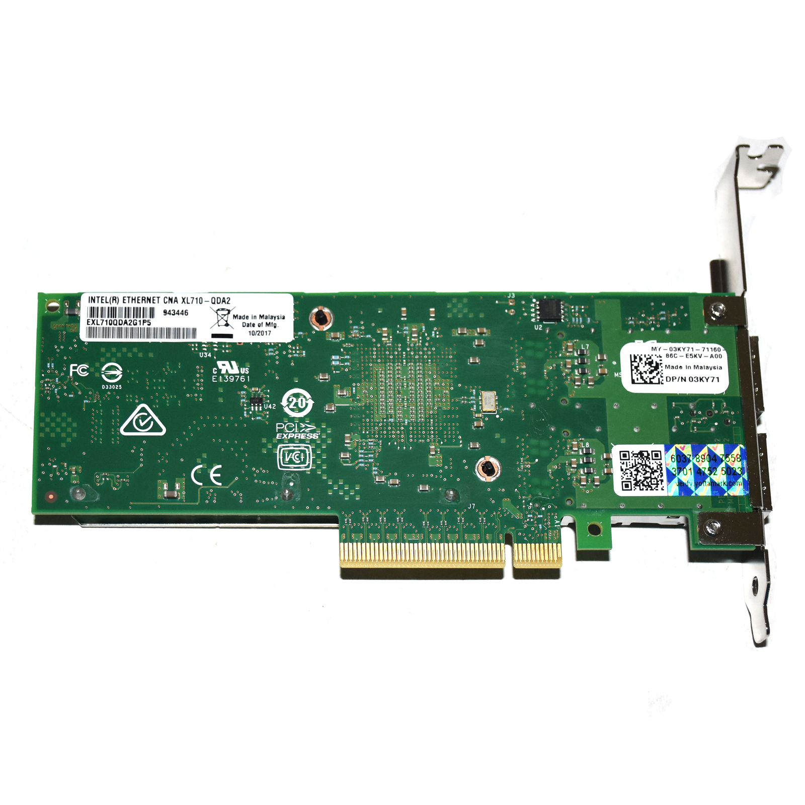 Dell Intel XL710-QDA2 Network Adapter 2x 40GbE QSFP+ Ports PCIe 3.0 CNA 3KY71 - Picture 4 of 7