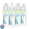 Dr. Brown's Natural Flow Anti-Colic Options+ Narrow Baby Bottle, 8 oz/250 mL, with Level 1 Slow Flow Nipples, 0m+, 4 Pack