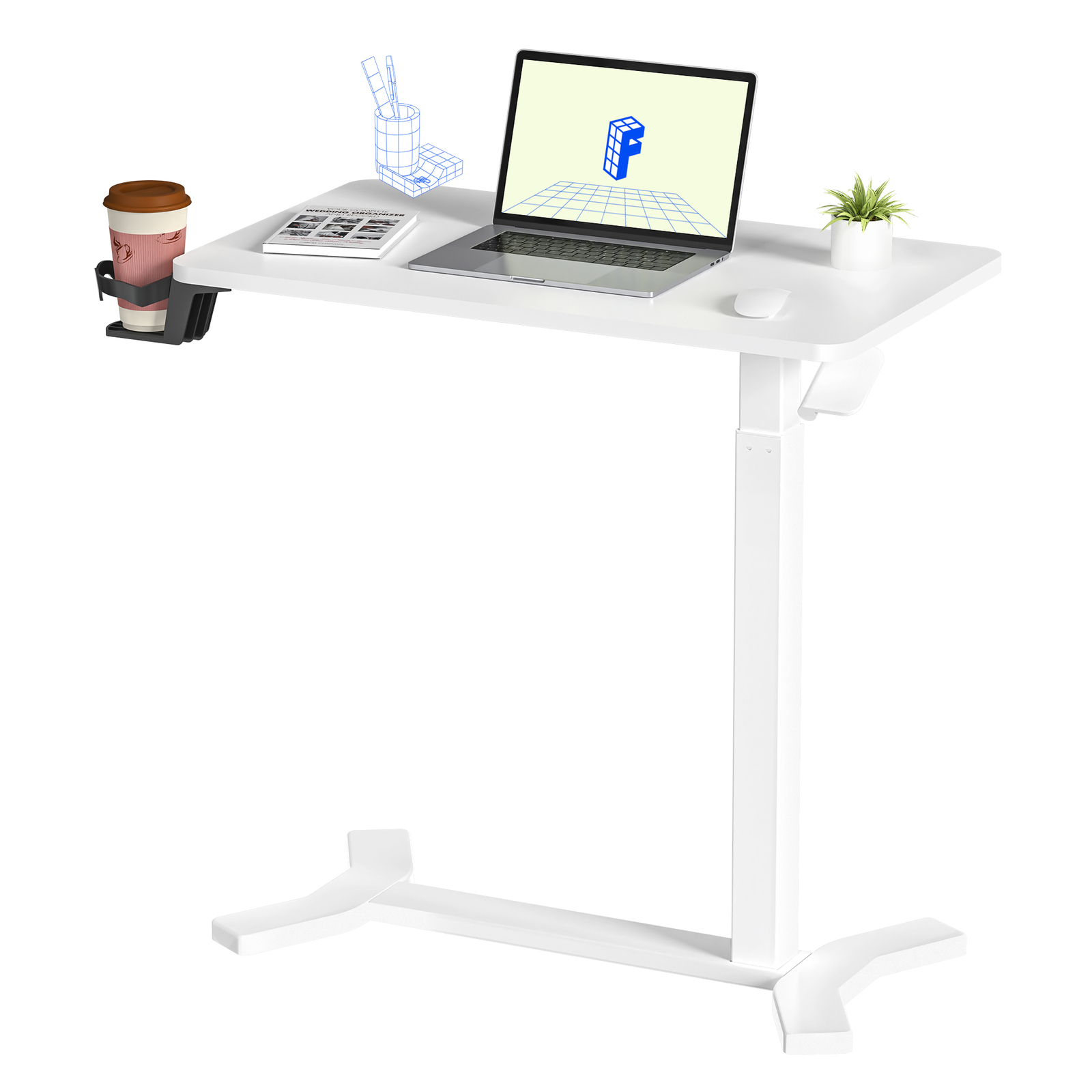 FlexiSpot 28" Movable Height Adjustable Overbed Bedside Laptop Table