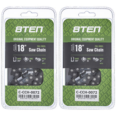 Full Chisel Chainsaw Chain 18 Inch .050 3/8 66DL for Echo Stihl Poulan 2 Pack