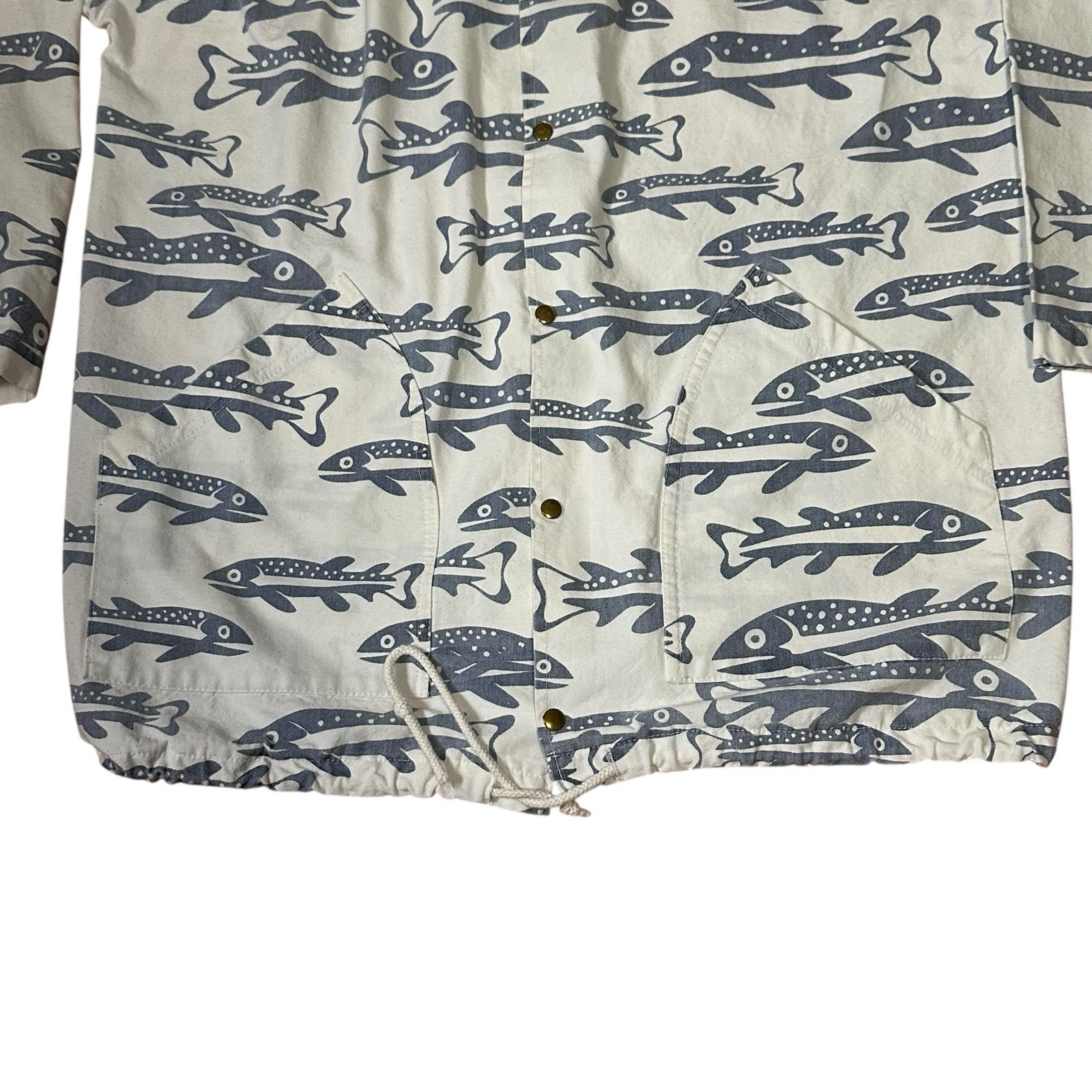Vtg Michigan Rag Co Oversized Small Medium Hooded Fish Jacket USA Made