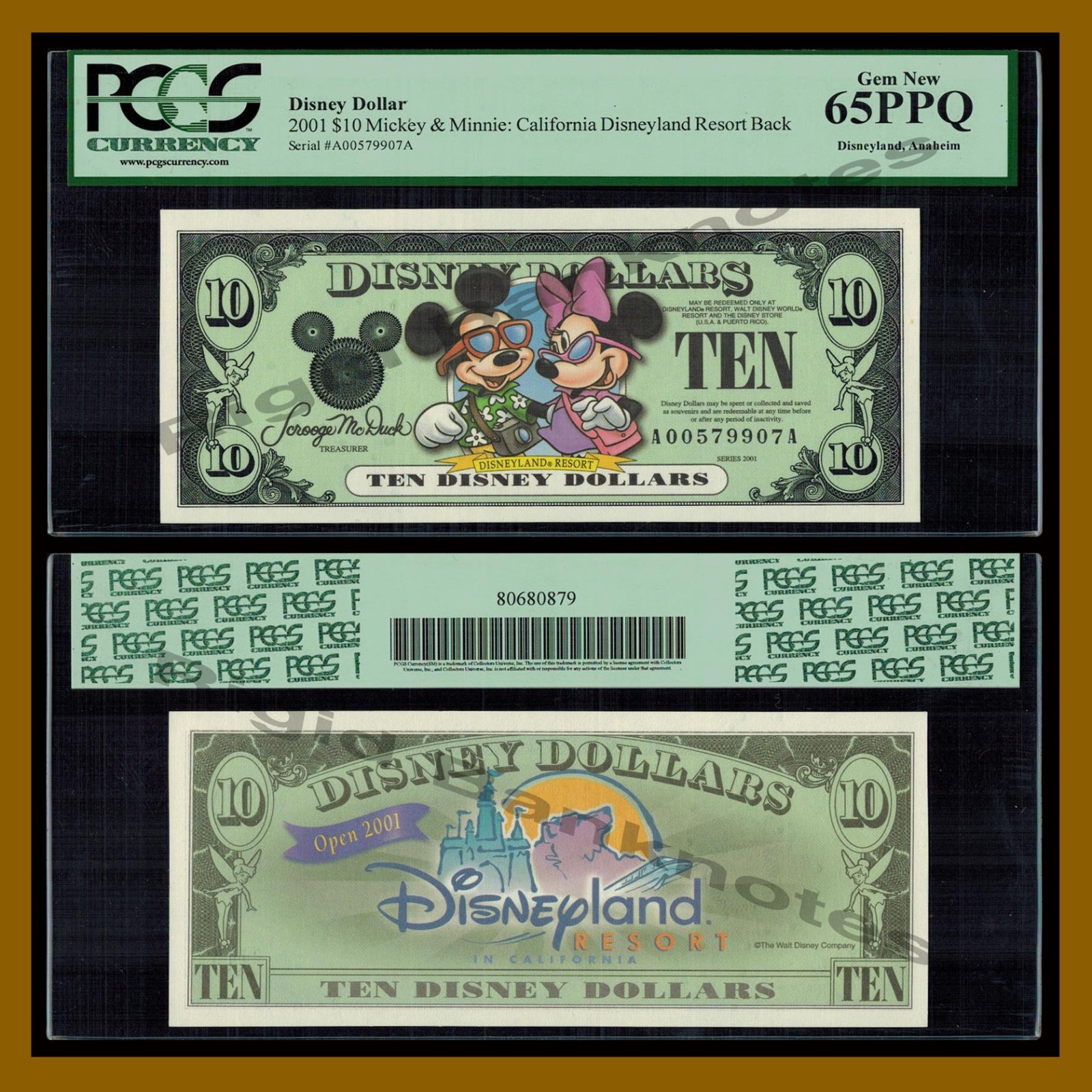 Disney Dollars 10ドル ミッキー ミニー 2001年発行 Disney 10 Dollars, 2001 Series 