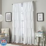 Curtainworks Flounced Ruffle Rod Pocket one Curtain Panel, 63 in, White