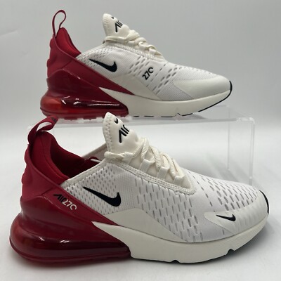 Women's Size 10 Nike Air Max 270 Gym Red Sail Black Sneakers AH6789 606