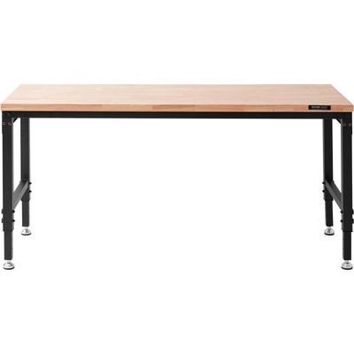 VEVOR Adjustable Height Workbench 72"L x 25"W Work Bench Table w/ Power Outlets