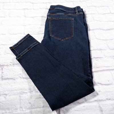 Lane Bryant Dark Wash Mid Rise Essential Stretch Skinny Womens Blue Jeans Sz 18