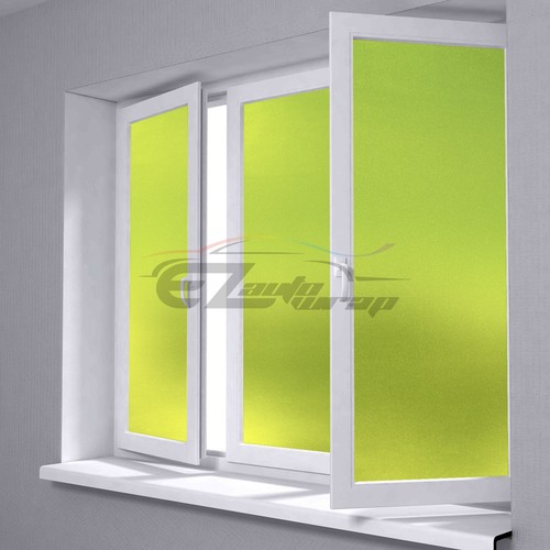 【Frosted Film】 Neon Yellow Glass Bathroom Window Security Privacy Sticker Sheet