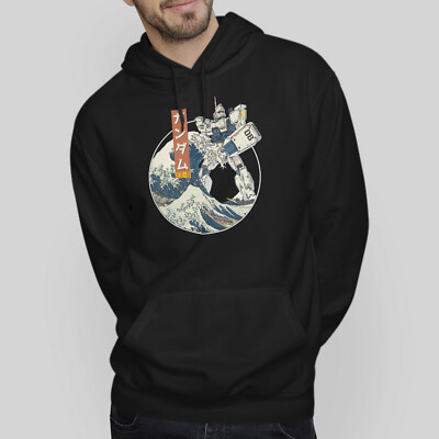 RX-79 G EZ8 Gundam 08th MS Team in the Great Wave off Kanagawa Hooded Sweatshirt