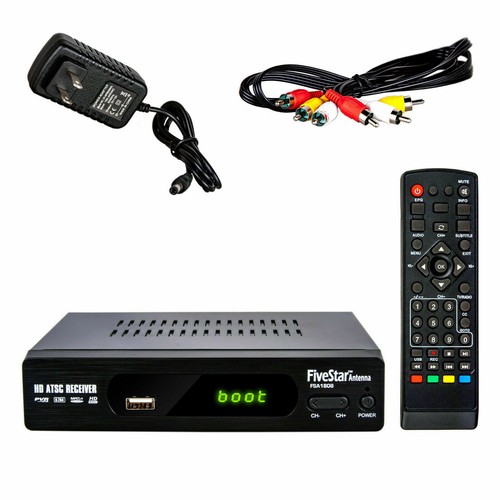 Open-box Digital TV to Analog TV Converter Box W DVR Recording Remote Control
