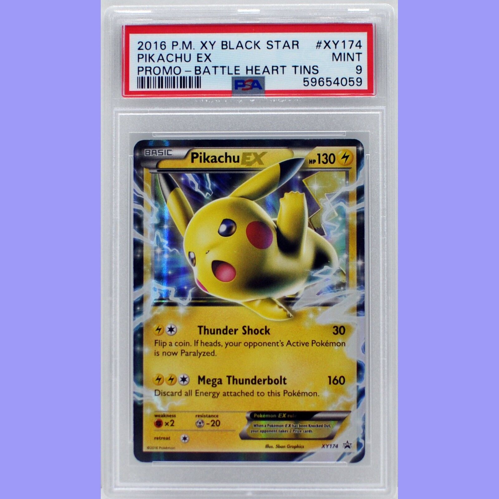 Pokemon Pikachu EX XY 174 Black Star Promo Battle Heart Tins Pokemon Pikachu EX XY 174 Black Star Promo Battle Heart Tins