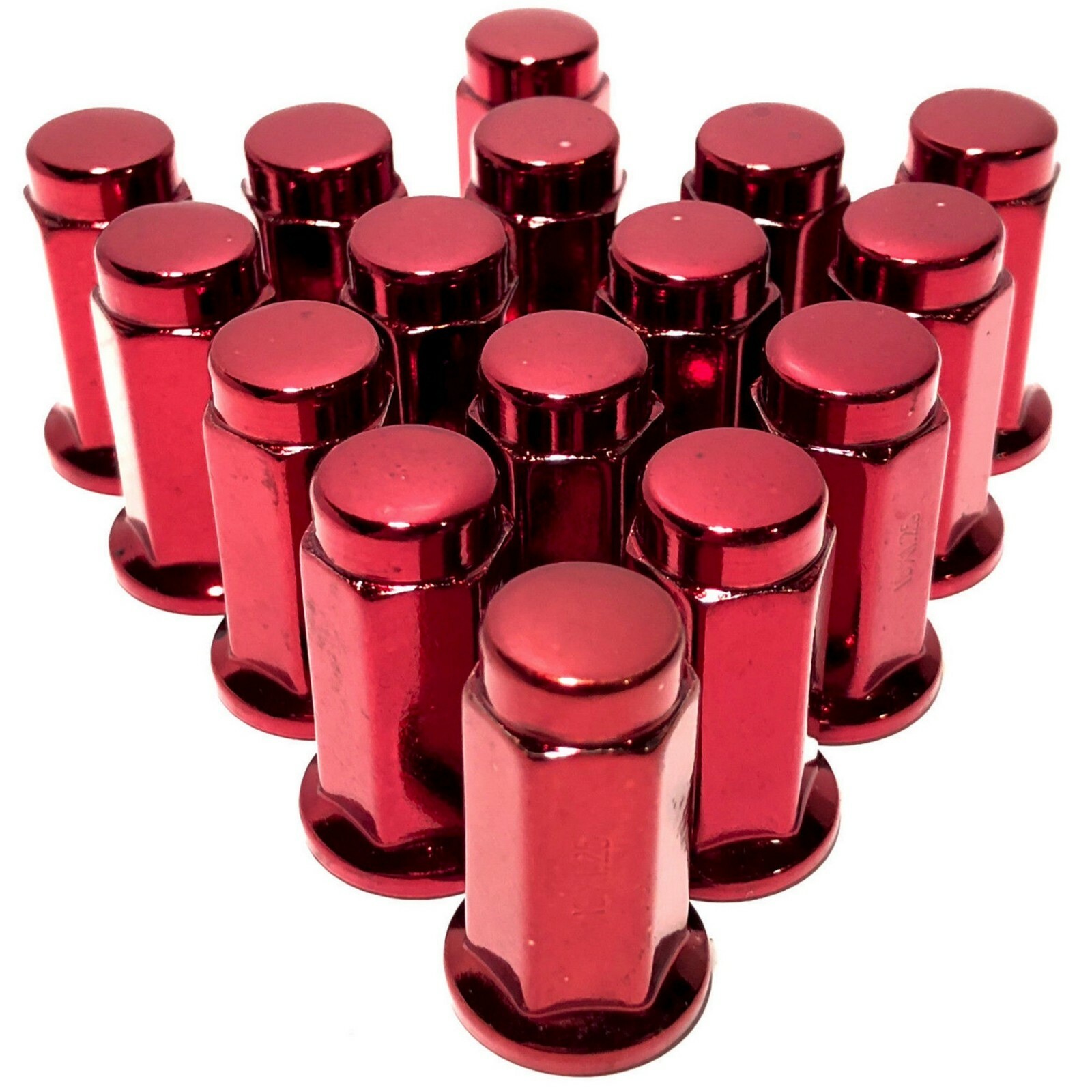 16 Red 10x1.25 Flat Base Lug Nut Set 14mm Hex ATV UTV Kodiak Banshee