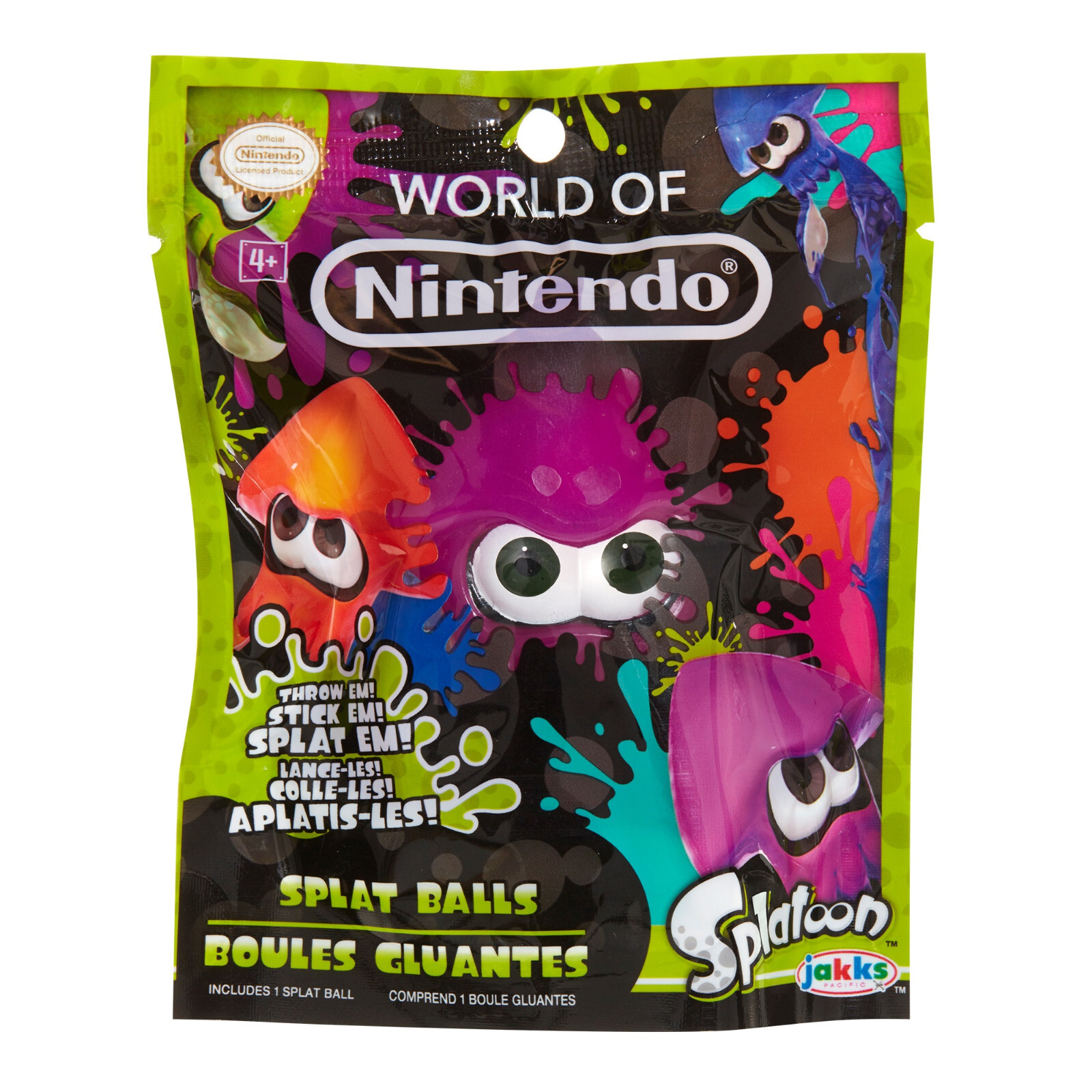 World of Nintendo PURPLE SQUID SPLAT BALL Splatoon Jakks Pacific 2016 NEW