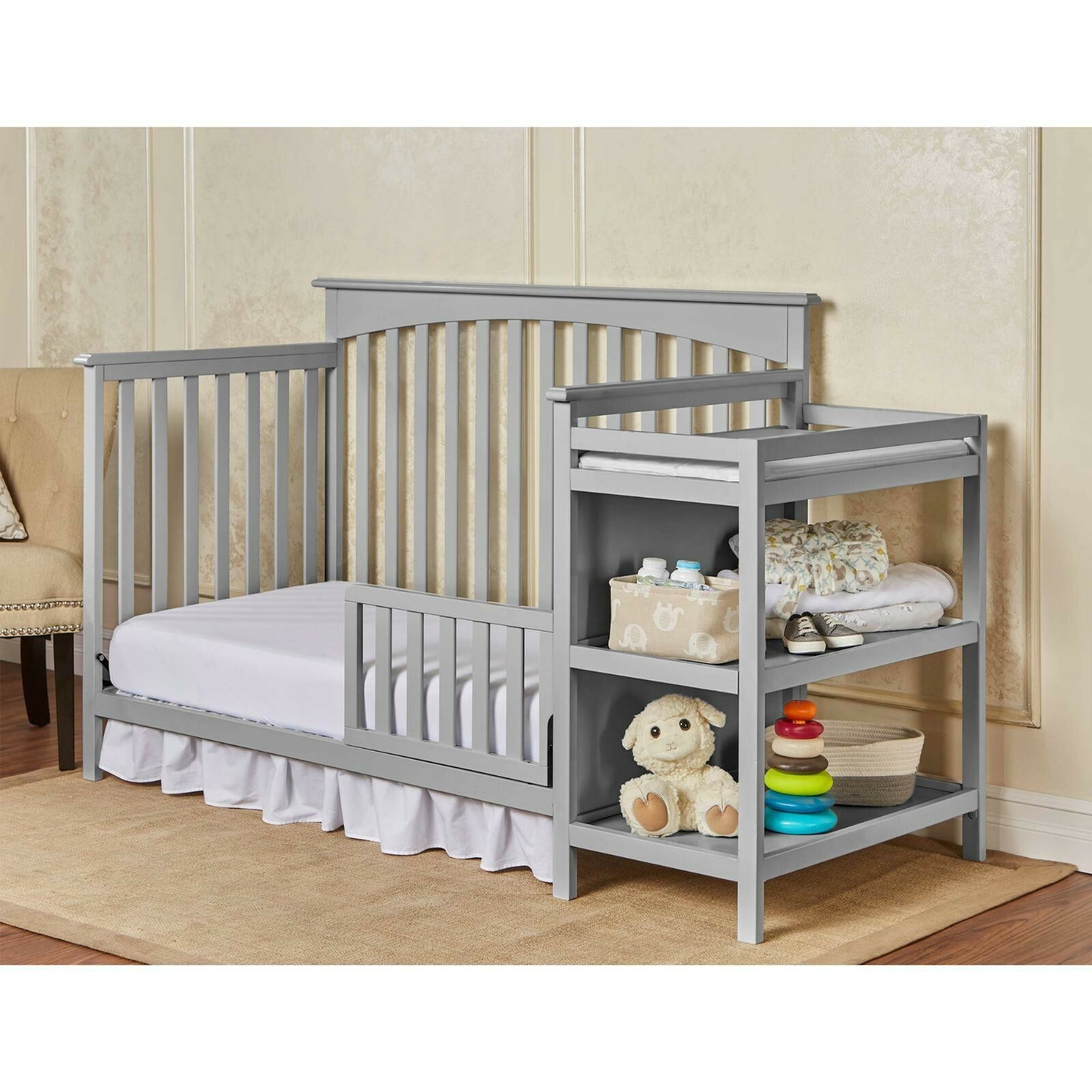 DOM Grey Full Size Convertible 5-in-1 Crib Bed Baby Changer 665 Man: May, 2018