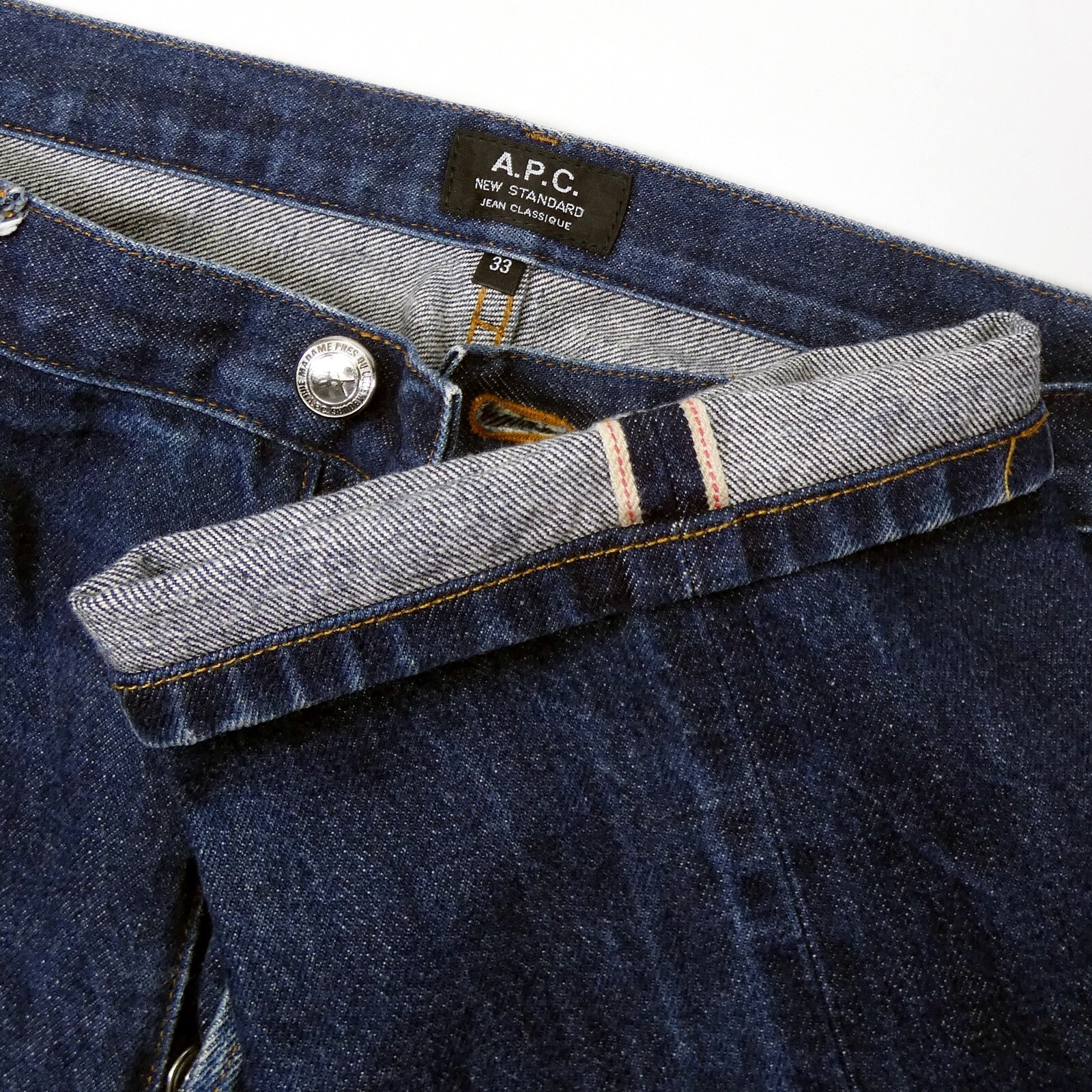 ORIGINAL Worn APC, A.P.C. Butler 'New Standard&rsquo; Jeans Selvedge 33 Button Fly