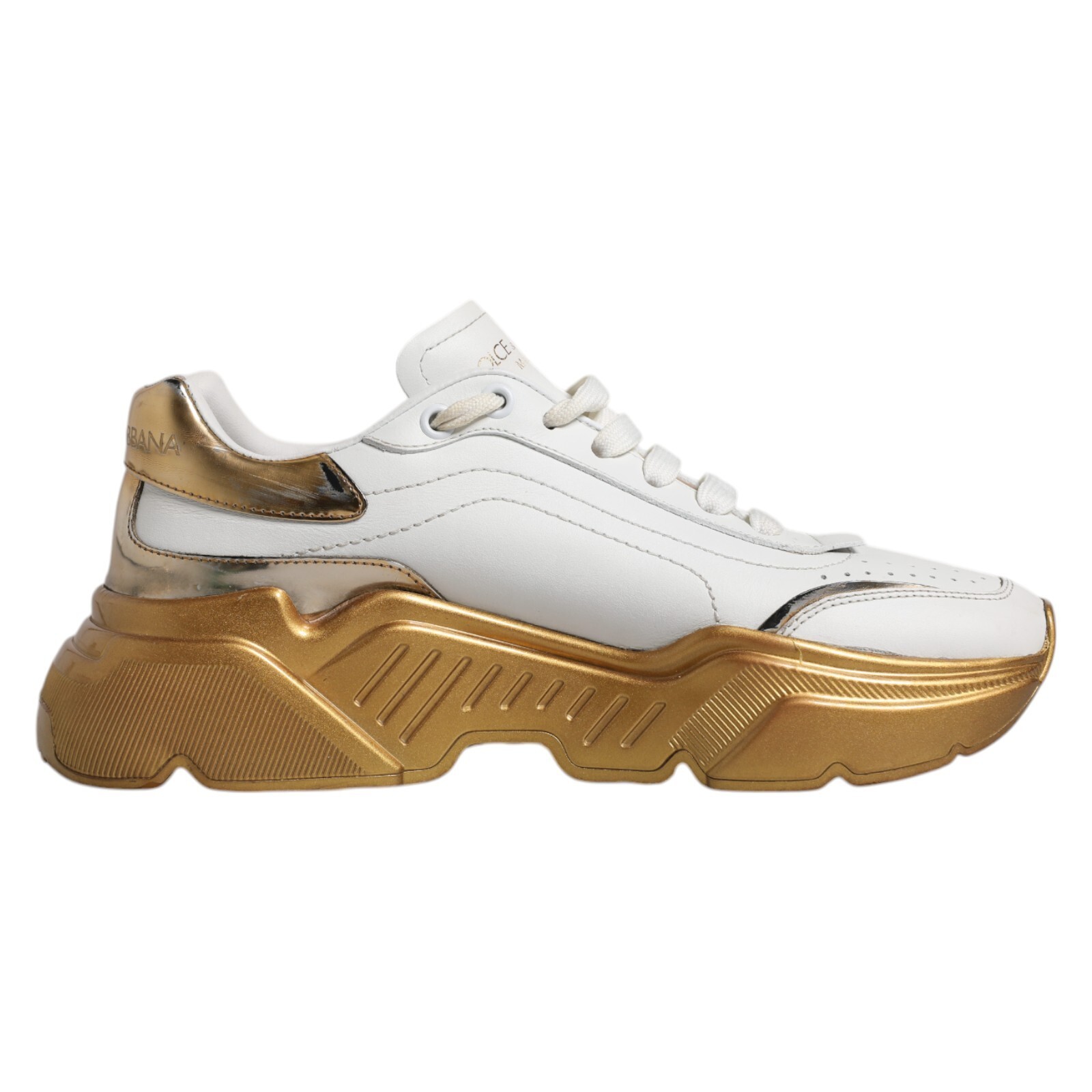 DOLCE & GABBANA Shoes White Gold Daymaster Low Top Sneakers