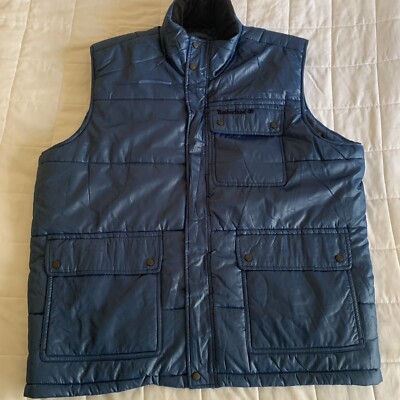 Timberland Puffer Vest Front Pocket Warm Winter Fall Spring Sz XL Travel Navy