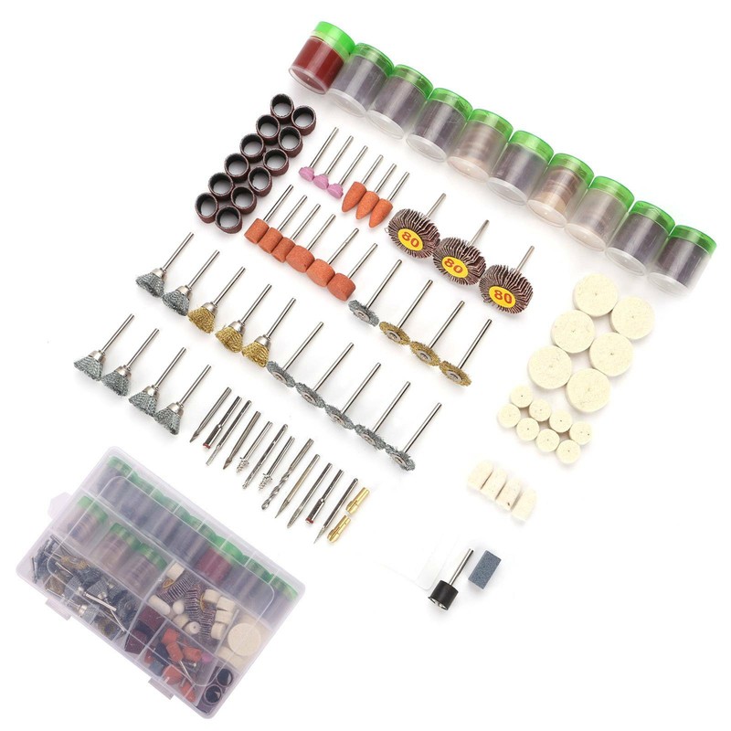 350 Tlg Drehwerkzeug Kit Schleifset Polierset Drill Zubehör Schleifer Satz